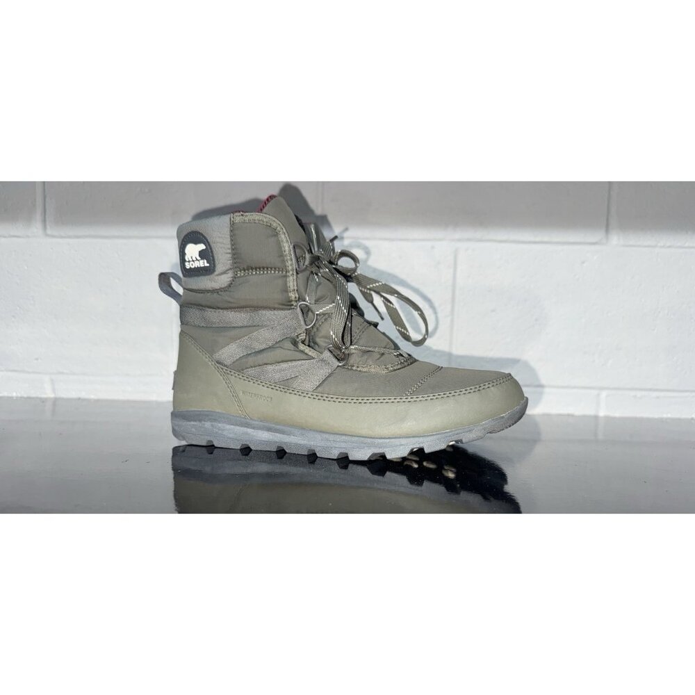 Sorel Whitney Lace Short Womens Waterproof Lined Winter Snow Boots Size 9 Green